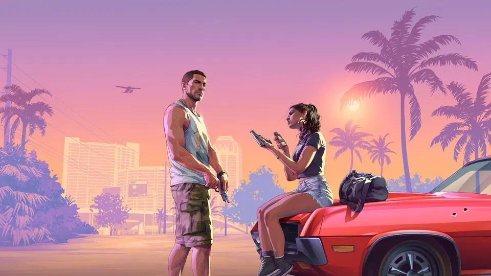 GTA 6: Jason a Lucia – oficiální artwork Grand Theft Auto VI