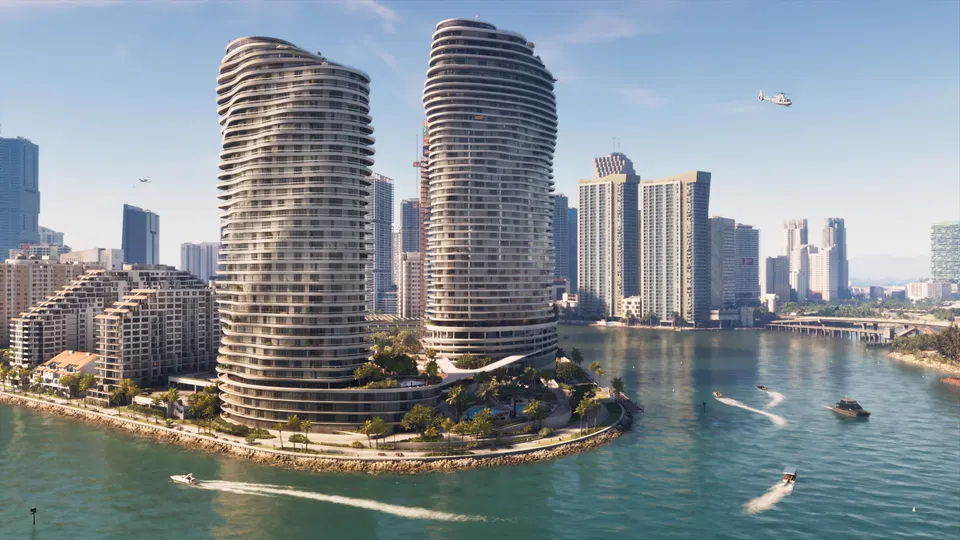 GTA 6 – panorama Vice City, herní verze Miami